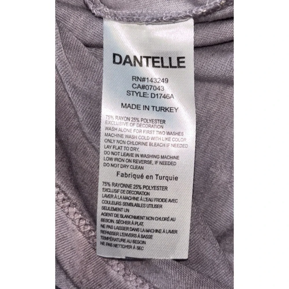 Dantelle Side Tie Tunic Women's M Purple Gold‎ Pineapple Summer Vacation